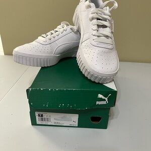 Women’s Puma Cali Court Leather Sneakers, White, Size 7